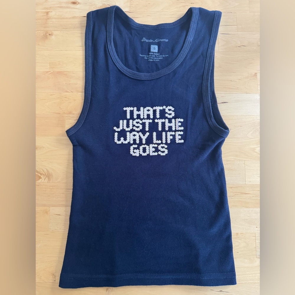 GRACIE ABRAMS Navy That’s Just The Way Life Goes ribbed tank top